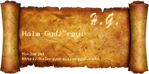 Halm Györgyi névjegykártya